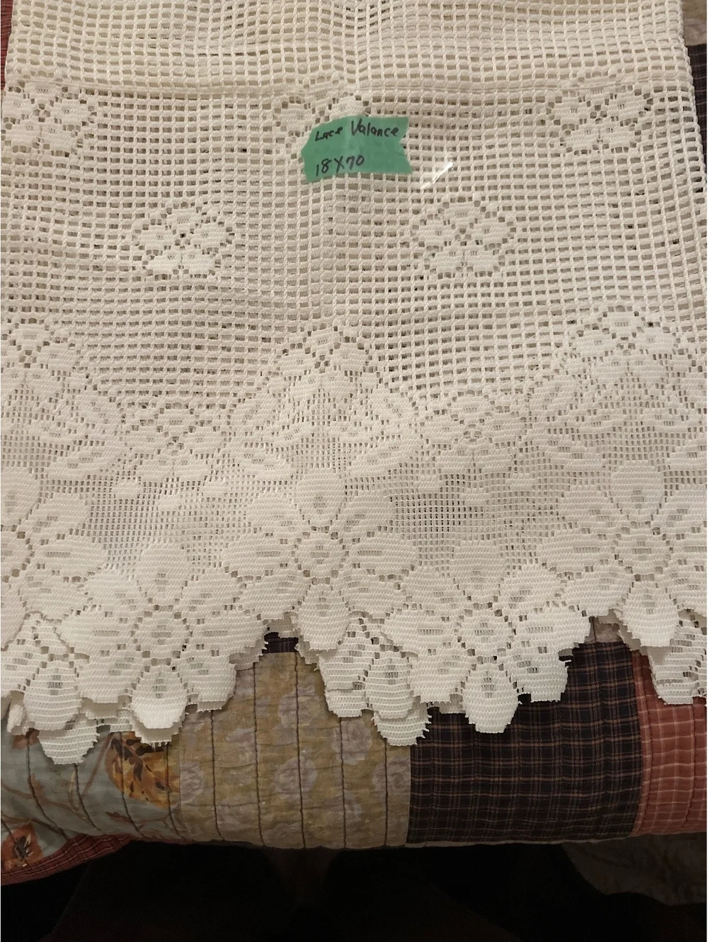 Love Lebance 18x70 White Crochet Lace Curtain Panel